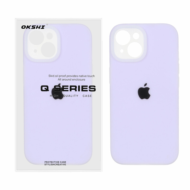 قاب Q Series سیلیکونی پاستیلی Apple iPhone 15 - یاسی (پک دار)