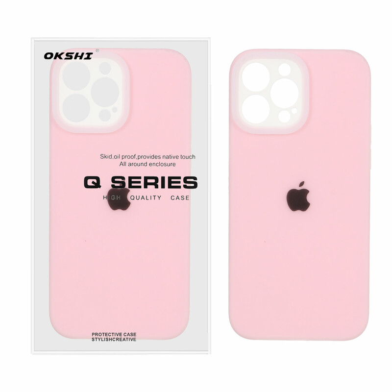 قاب Q Series سیلیکونی پاستیلی Apple iPhone 14 Pro Max - صورتی روشن (پک دار)