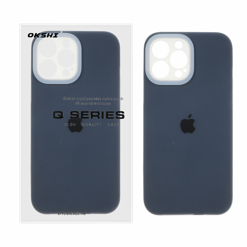 قاب Q Series سیلیکونی پاستیلی Apple iPhone 14 Pro Max - سرمه ای (پک دار)