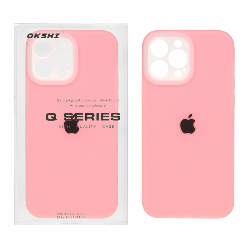 قاب Q Series سیلیکونی پاستیلی Apple iPhone 13 Pro Max - صورتی (پک دار)