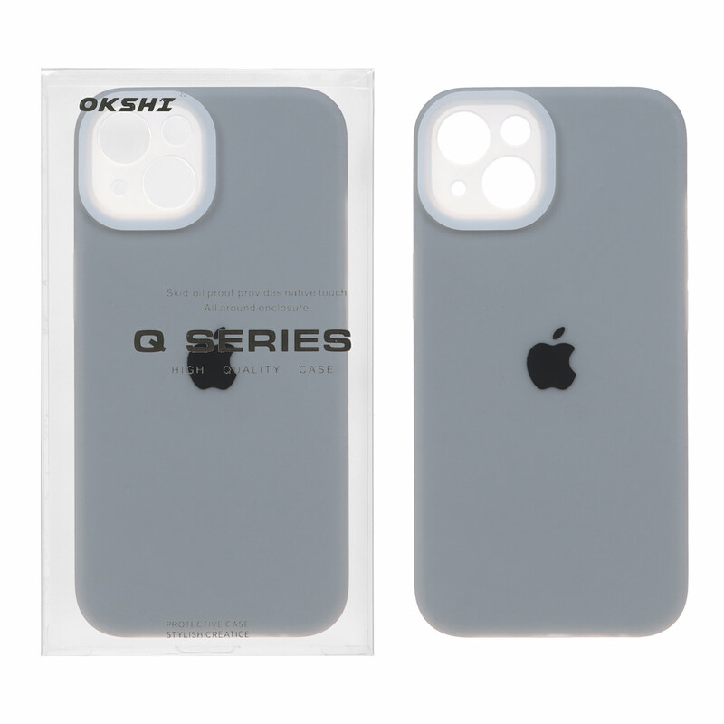 قاب Q Series سیلیکونی پاستیلی Apple iPhone 13 / iPhone 14 - خاکستری (پک دار)