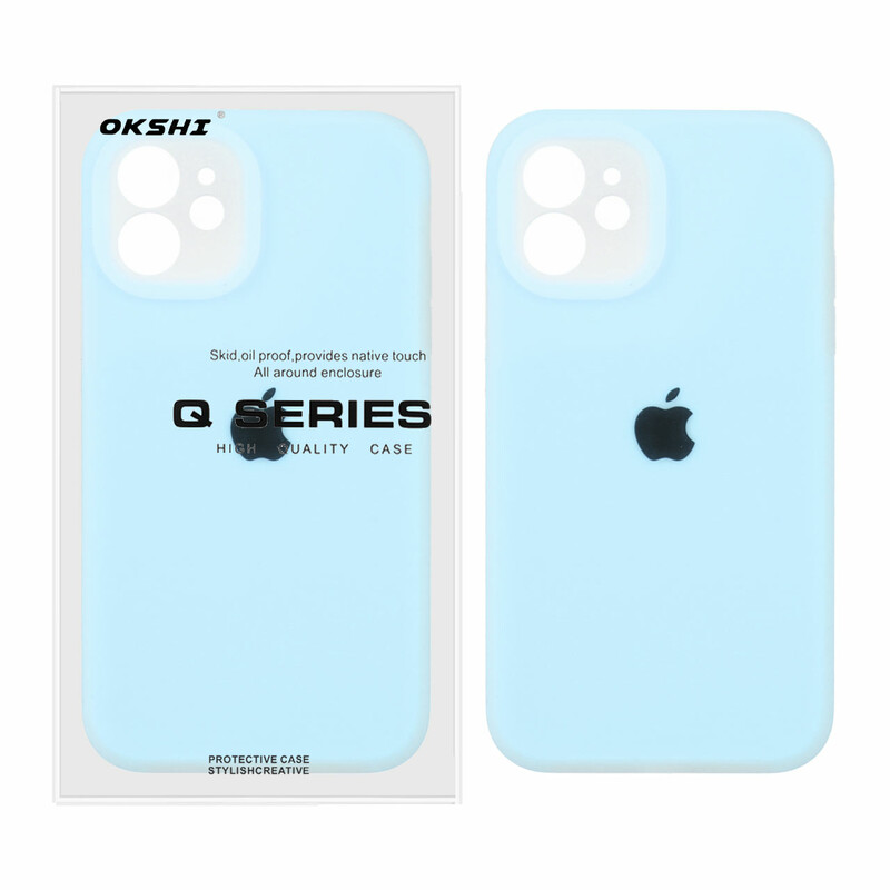 قاب Q Series سیلیکونی پاستیلی Apple iPhone 12 - آبی (پک دار)