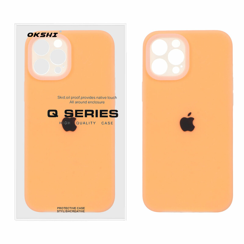 قاب Q Series سیلیکونی پاستیلی Apple iPhone 12 Pro Max - نارنجی (پک دار)