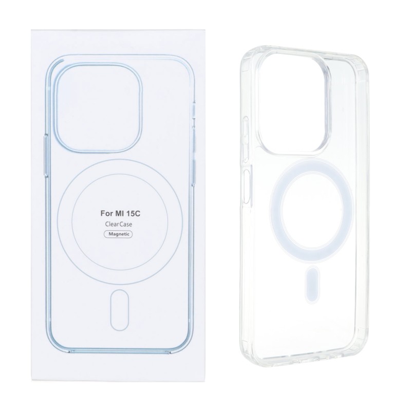 قاب شفاف Xiaomi Redmi 15C / Poco C85 با قابلیت شارژ NTC - MagSafe (پک دار)