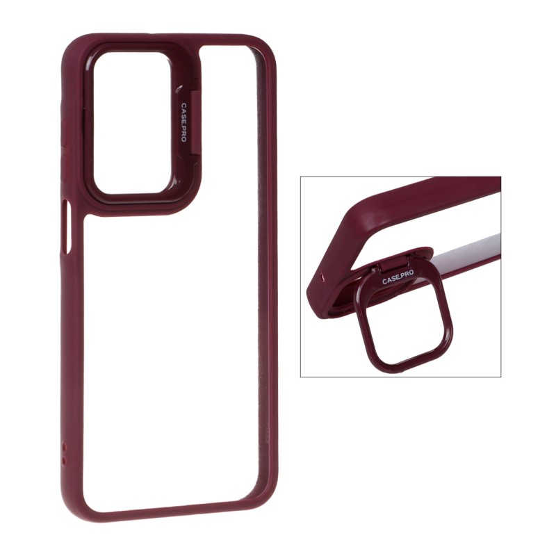 قاب Case Pro استندشو  شیائومی Poco X6 5G - زرشکی