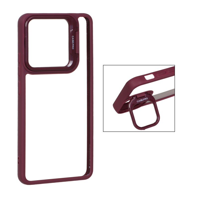 قاب Case Pro استندشو شیائومی Xiaomi Redmi Note 13 4G - زرشکی