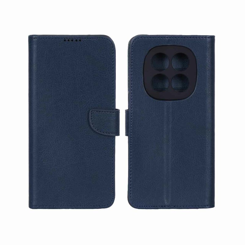 کیف چرمی موبایل مگنتی محافظ لنزدار KRF مدل Xiaomi Redmi Note 15 Pro 4G - سرمه ای