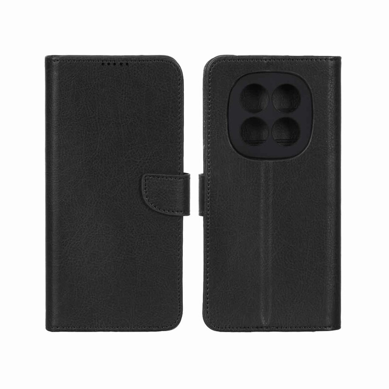 کیف چرمی موبایل مگنتی محافظ لنزدار KRF مدل Xiaomi Redmi Note 15 Pro 4G - مشکی