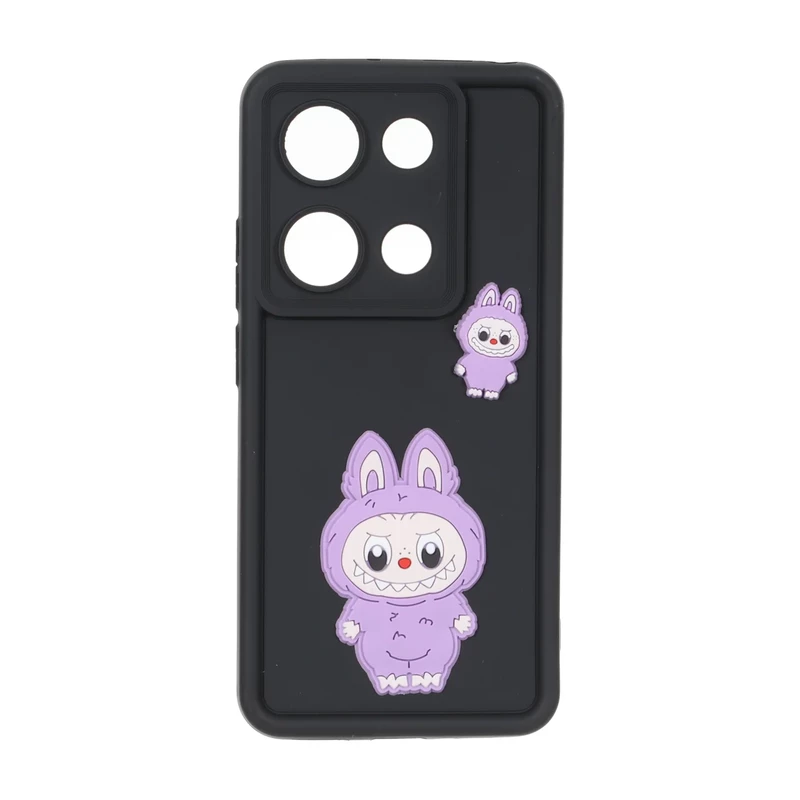 قاب Solid Case عروسک برجسته محافظ لنزدار Xiaomi Redmi Note 14S / Note 13 Pro 4G / Poco M6 Pro 4G - مشکی کد 1