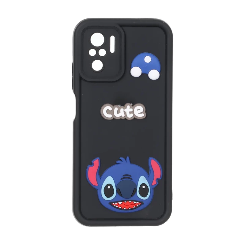 قاب Solid Case عروسک برجسته محافظ لنزدار Xiaomi Redmi Note 10 4G / Redmi Note 10S / Poco M5S - مشکی