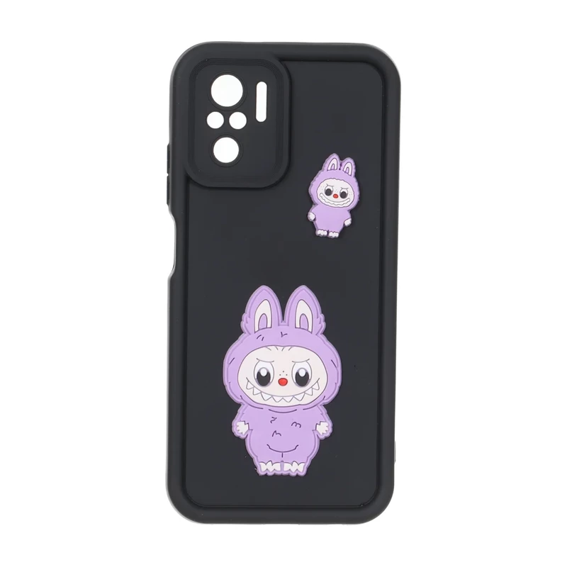 قاب Solid Case عروسک برجسته محافظ لنزدار Xiaomi Redmi Note 10 4G / Redmi Note 10S / Poco M5S - مشکی کد 1