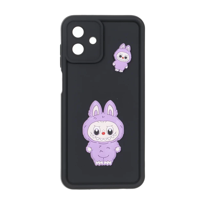 قاب Solid Case عروسک برجسته محافظ لنزدار Samsung Galaxy A07 - مشکی کد 1