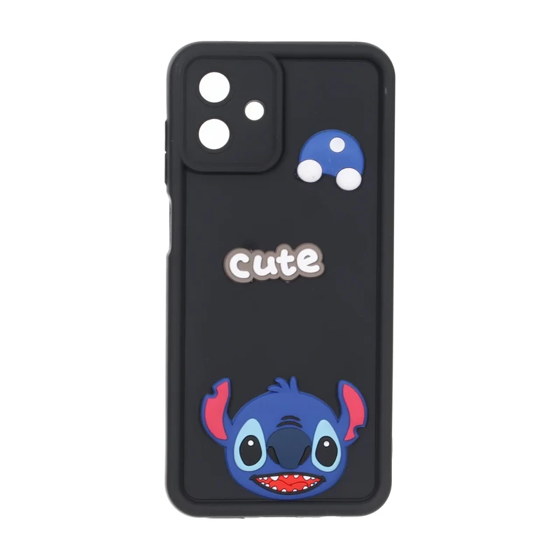 قاب Solid Case عروسک برجسته محافظ لنزدار Samsung Galaxy A07 - مشکی
