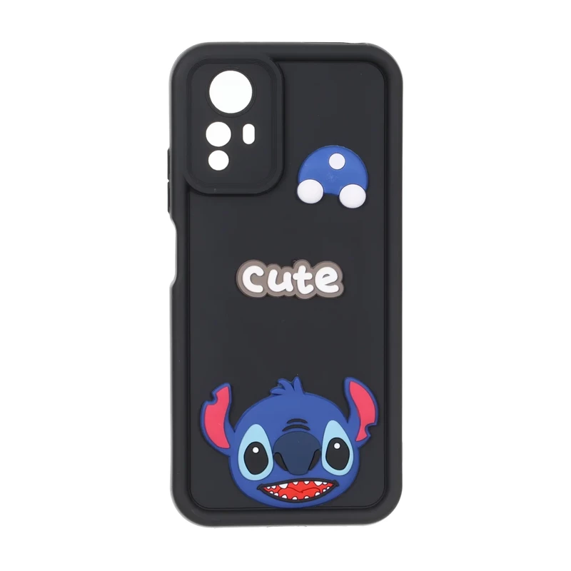 قاب Solid Case عروسک برجسته محافظ لنزدار Xiaomi Redmi Note 12S - مشکی