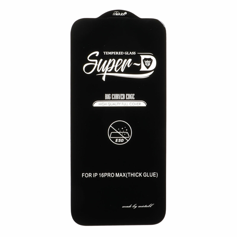 محافظ صفحه نمایش شیشه ای Apple iPhone 16 Pro Max - Full Cover Super D Mietubl - ESD - مشکی (بدون پک) - NTC ORG