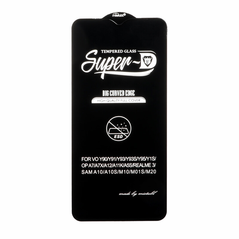 محافظ صفحه نمایش شیشه ای Samsung Galaxy A10 / A10s / M10 / M20 / M01s - Full Cover Super D Mietubl - ESD - مشکی (بدون پک) - NTC ORG