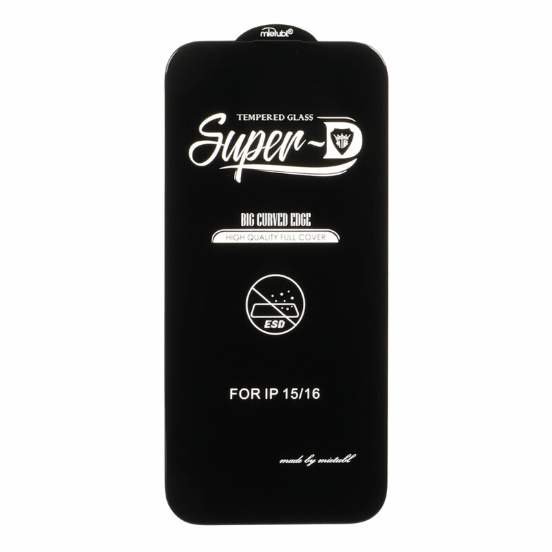 محافظ صفحه نمایش شیشه ای Apple iPhone 16 - Full Cover Super D Mietubl - ESD - مشکی (بدون پک) - NTC ORG