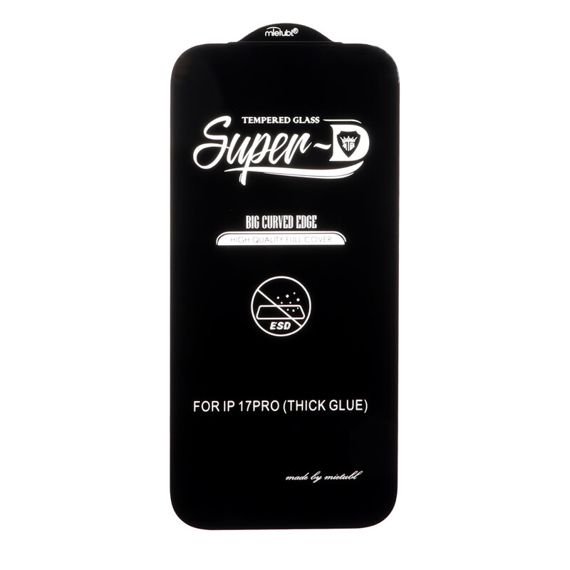 محافظ صفحه نمایش شیشه ای Apple iPhone 17 Pro - Full Cover Super D Mietubl - ESD - مشکی (بدون پک) - NTC ORG