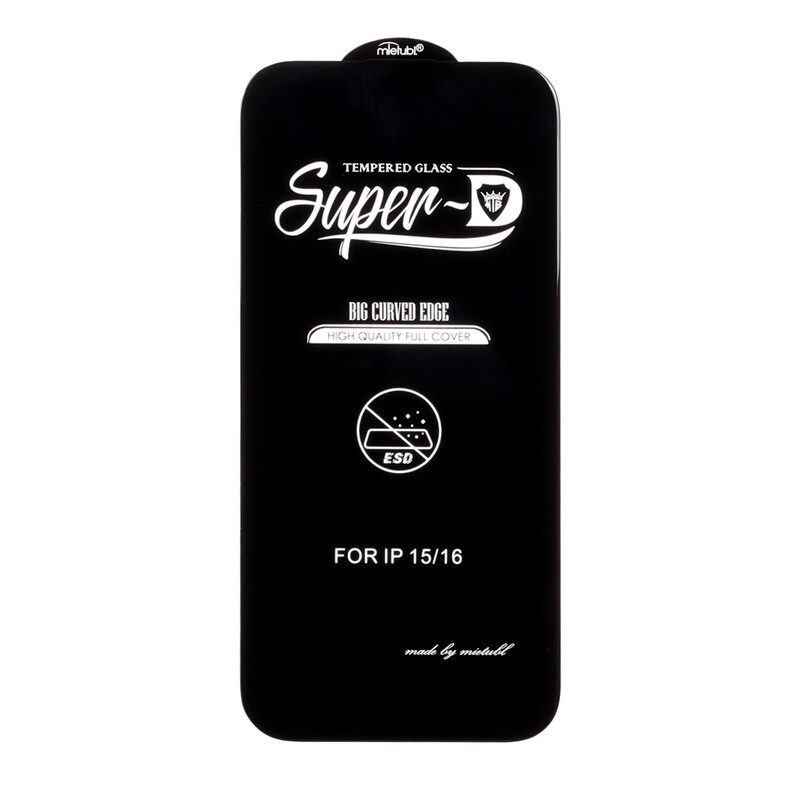 محافظ صفحه نمایش شیشه ای Apple iPhone 16 / iPhone 15 / iPhone 14 Pro - Full Cover Super D Mietubl - ESD - مشکی (بدون پک) - NTC ORG