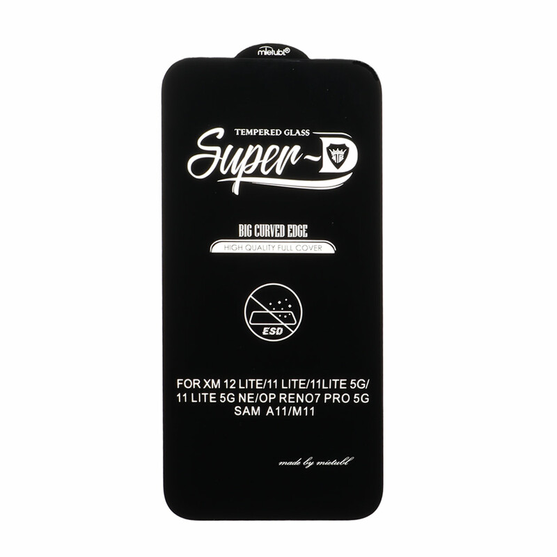 محافظ صفحه نمایش شیشه ای Samsung Galaxy A11 / M11 / Redmi Note 9 / Note 9t / Mi 11 lite / Mi 12 lite / Realme 7 / Realme 9 - Full Cover Super D Mietubl - ESD - مشکی (بدون پک) - NTC ORG