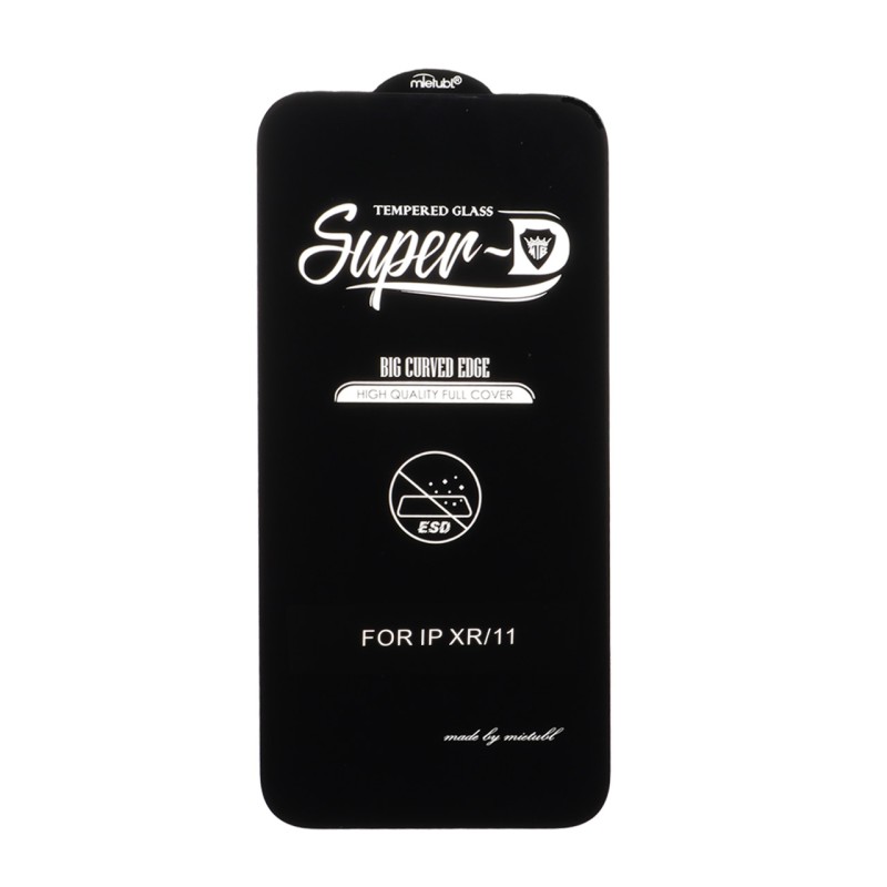 محافظ صفحه نمایش شیشه ای Apple iPhone 11 / iPhone XR - Full Cover Super D Mietubl - ESD - مشکی (بدون پک) - NTC ORG