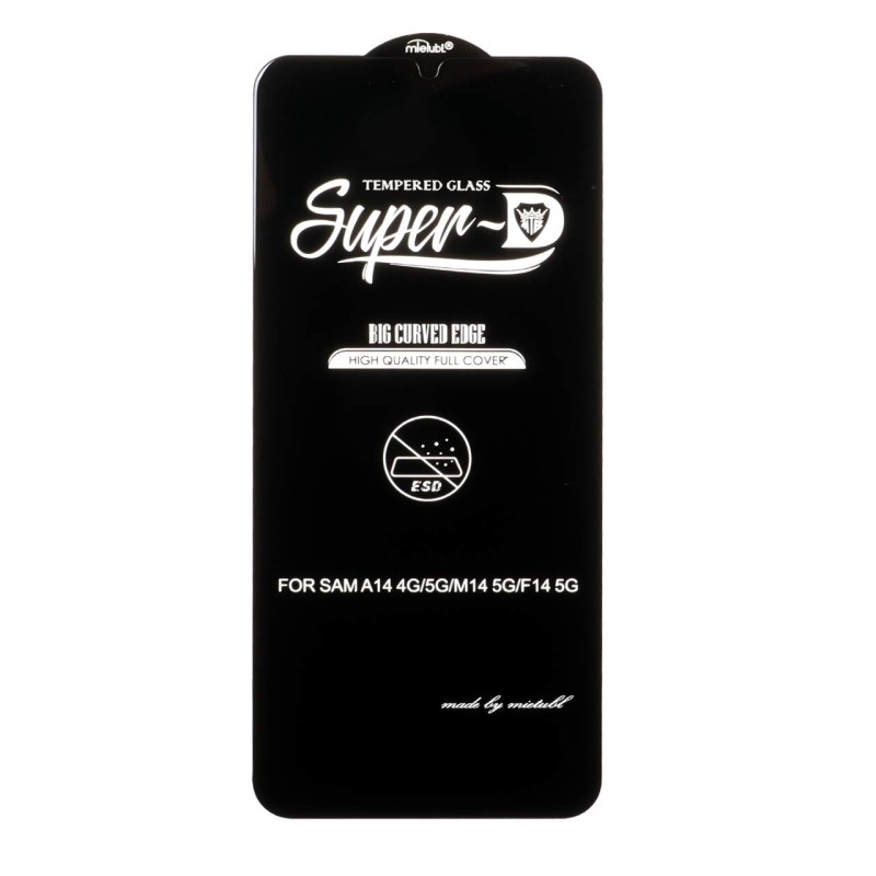 محافظ صفحه نمایش شیشه ای Samsung A14 / M14 / F14 / A22 5G - Full Cover Super D Mietubl - ESD - مشکی (بدون پک) - NTC ORG