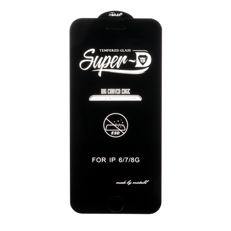 محافظ صفحه نمایش شیشه ای Apple iPhone 6 / iPhone 7 / iPhone 8 / iPhone SE (2020) / SE - Full Cover Super D Mietubl - ESD - مشکی (بدون پک) - NTC ORG