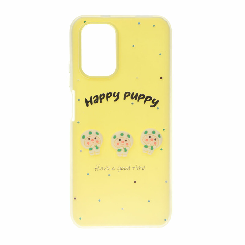 قاب Puppy دو لایه عروسک برجسته Xiaomi Redmi Note 10 4G / Redmi Note 10S / Poco M5S - زرد