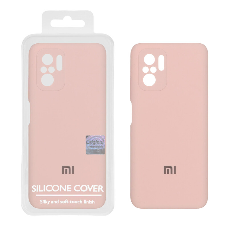 قاب سیلیکونی پاک کنی اورجینال Master Quality مدل Xiaomi Redmi Note 10 4G / Redmi Note 10S / Poco M5S - کرم نارنجی (پک دار)