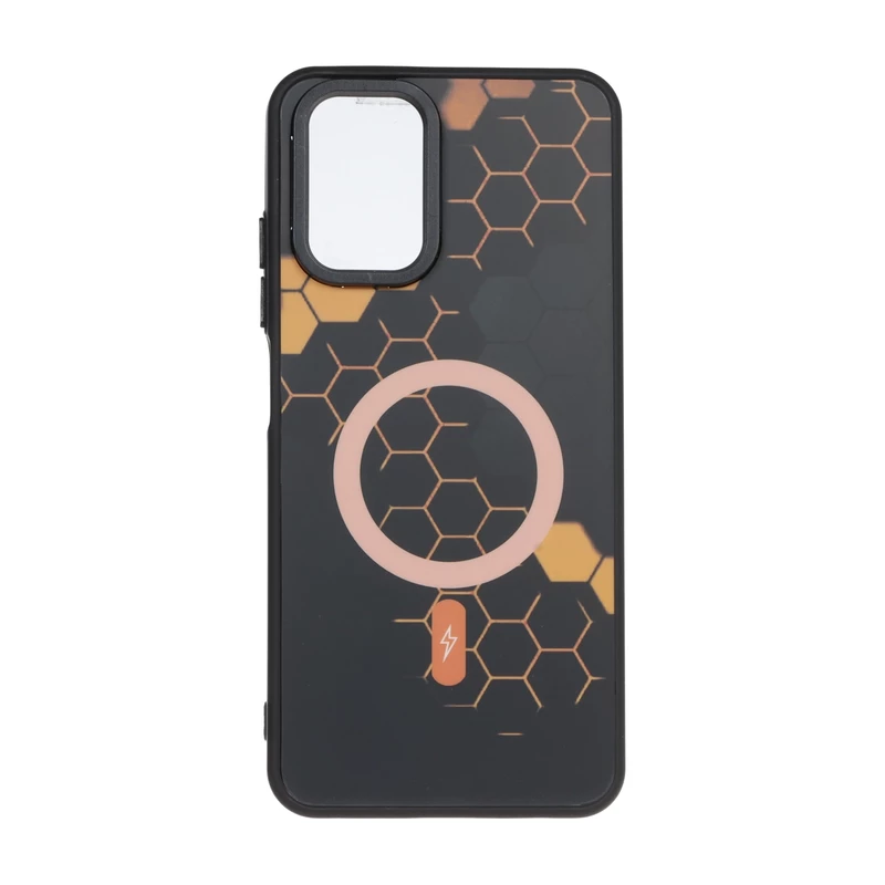 قاب Hexagon طرح مگ سیف Xiaomi Redmi Note 10 4G / Redmi Note 10S / Poco M5S - نارنجی