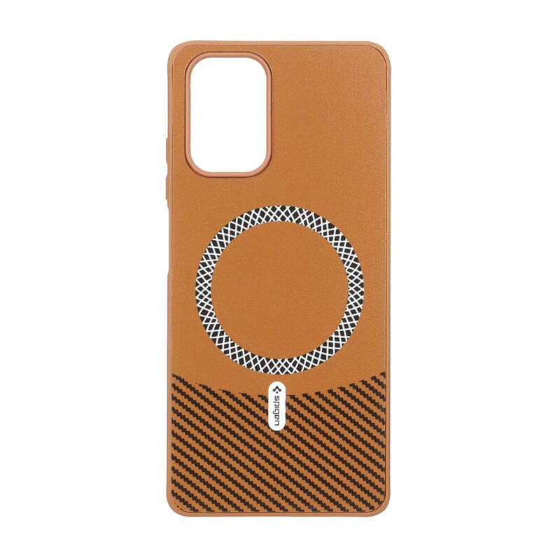 قاب Spigen طرح مگ سیف هاشور دار Xiaomi Redmi Note 10 4G / Redmi Note 10S / Poco M5S - قهوه ای