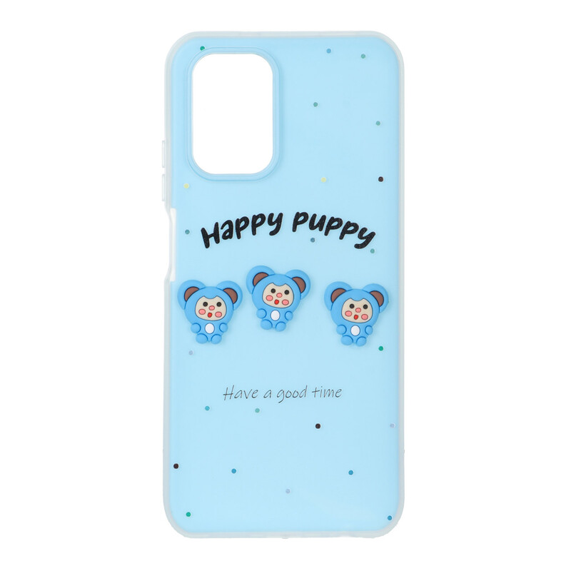 قاب Puppy دو لایه عروسک برجسته Xiaomi Redmi Note 10 4G / Redmi Note 10S / Poco M5S - آبی