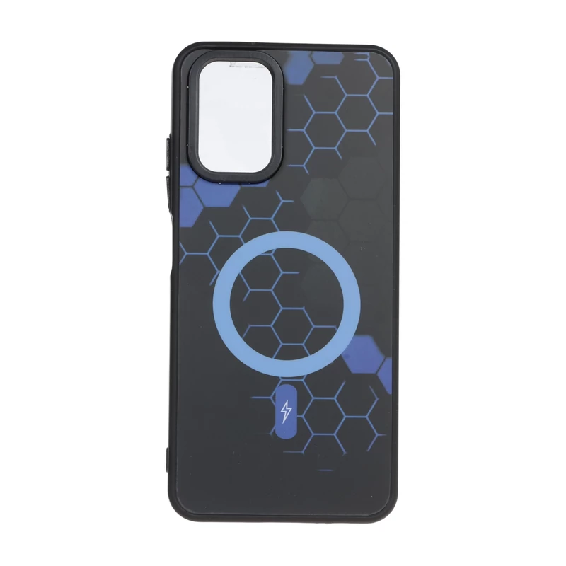 قاب Hexagon طرح مگ سیف Xiaomi Redmi Note 10 4G / Redmi Note 10S / Poco M5S - آبی