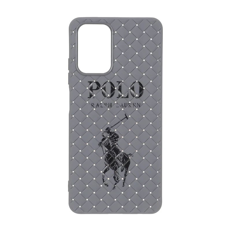 قاب حصیری طرح Polo دور لنز براق Xiaomi Redmi Note 10 4G / Redmi Note 10S / Poco M5S - خاکستری