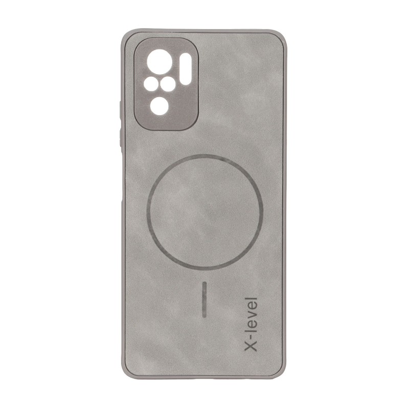 قاب Xlevel جیر طرح مگ سیف محافظ لنزدار Xiaomi Redmi Note 10 4G / Redmi Note 10S / Poco M5S - طوسی