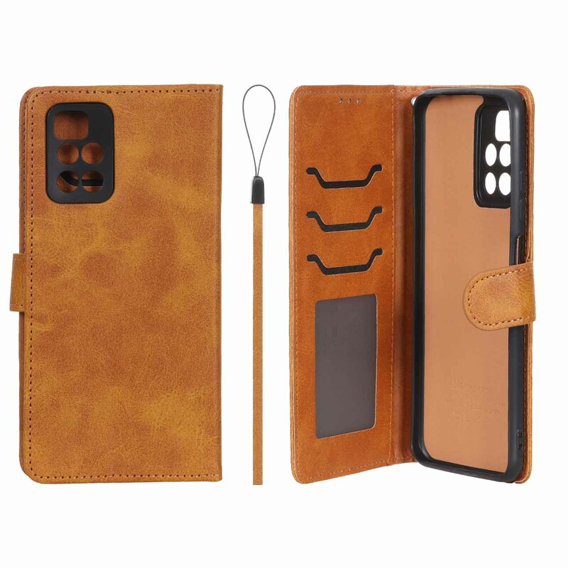 کیف موبایل مگنتی درجه یک داخل خز MNC Plus مدل Xiaomi Redmi 10 / Redmi 10 Prime - عسلی