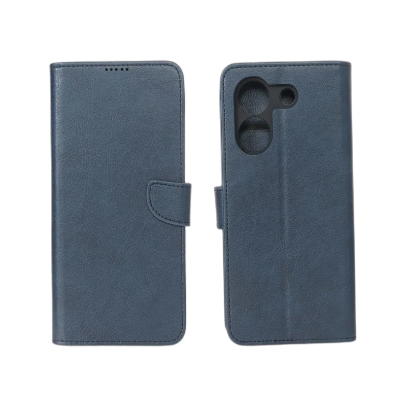 کیف چرمی موبایل مگنتی محافظ لنزدار Xiaomi Poco M7 Pro 5G - سرمه ای