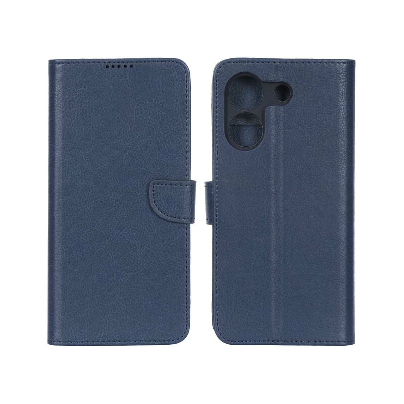 کیف چرمی موبایل مگنتی محافظ لنزدار KRF مدل Xiaomi Poco M7 Pro 5G - سرمه ای