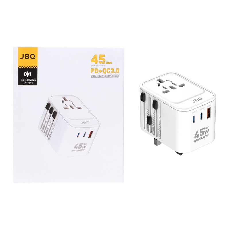 شارژر دیواری فست و PD چند پورت JBQ مدل UT-401W 45W - سفید (گارانتی یکساله رصاصی)