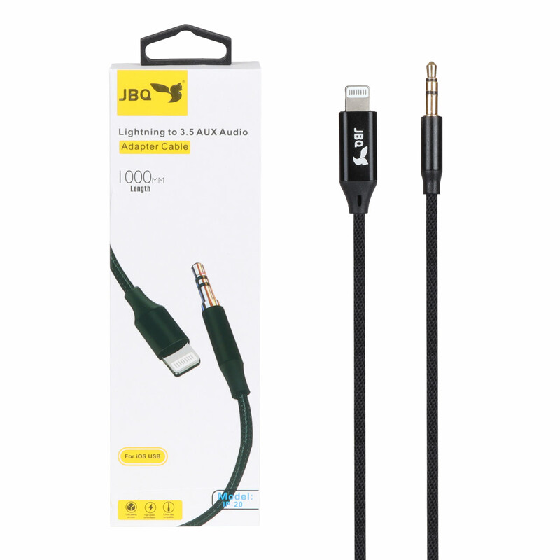 تبدیل JBQ AUX TO Lightning مدل IP-20 - مشکی (گارانتی یکساله رصاصی)