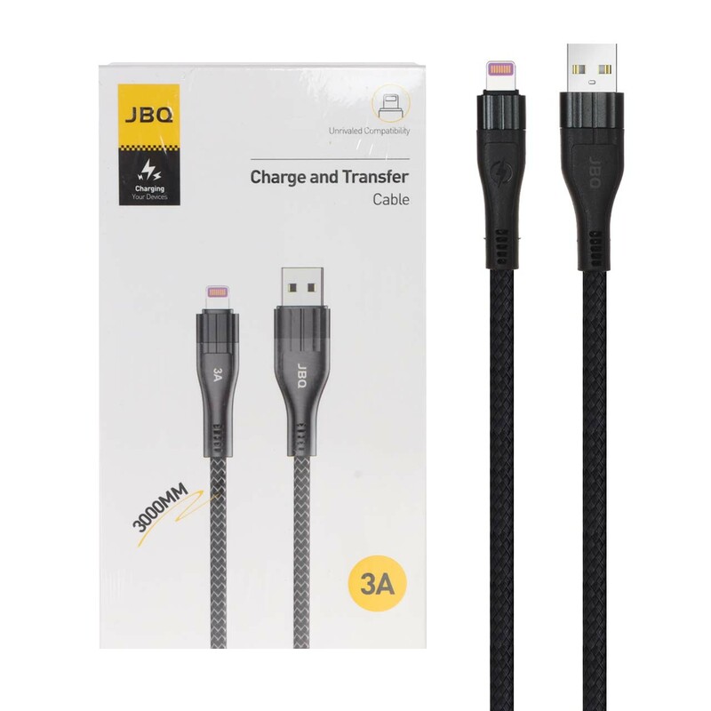 کابل شارژ 3 متری فست آیفون JBQ مدل CA-3010i - مشکی (گارانتی یکساله رصاصی)