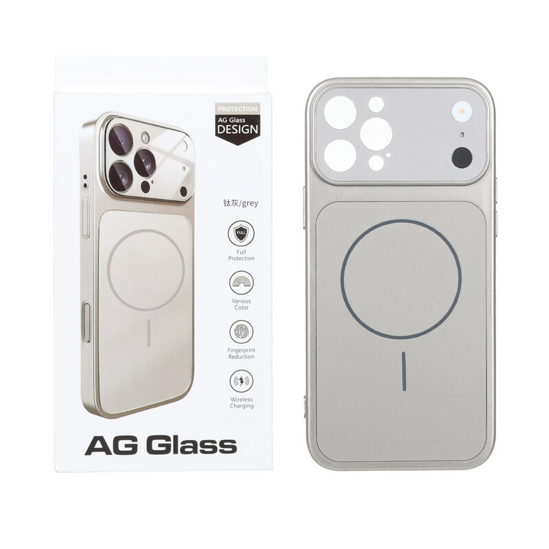 قاب اورجینال AG Glass محافظ لنز برجسته شیشه ای Magsafe مدل Apple iPhone 13 Pro - خاکستری