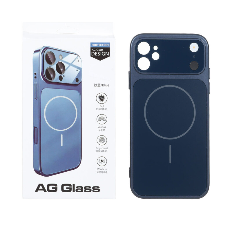 قاب اورجینال AG Glass محافظ لنز برجسته شیشه ای Magsafe مدل Apple iPhone 11 - سرمه ای