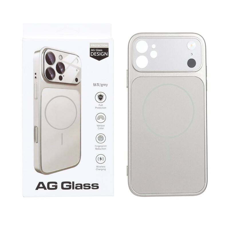 قاب اورجینال AG Glass محافظ لنز برجسته شیشه ای Magsafe مدل Apple iPhone 11 - خاکستری