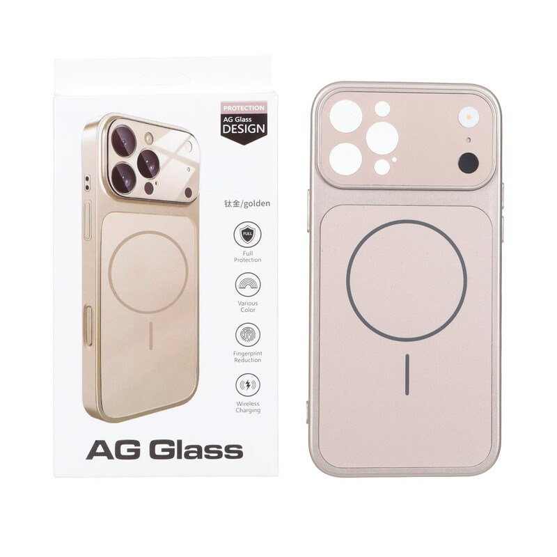 قاب اورجینال AG Glass محافظ لنز برجسته شیشه ای Magsafe مدل Apple iPhone 12 Pro Max - رزگلد