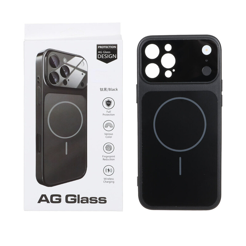 قاب اورجینال AG Glass محافظ لنز برجسته شیشه ای Magsafe مدل Apple iPhone 12 Pro Max - مشکی