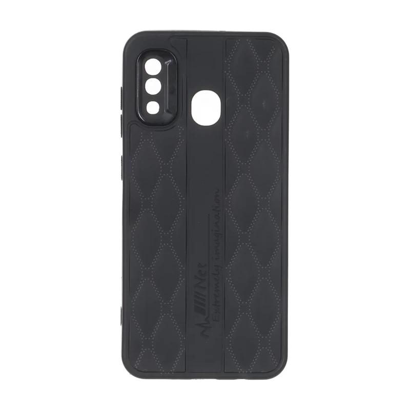 قاب پافر لوزی Imagination دور لنز براق Samsung Galaxy A30 / A20 - مشکی