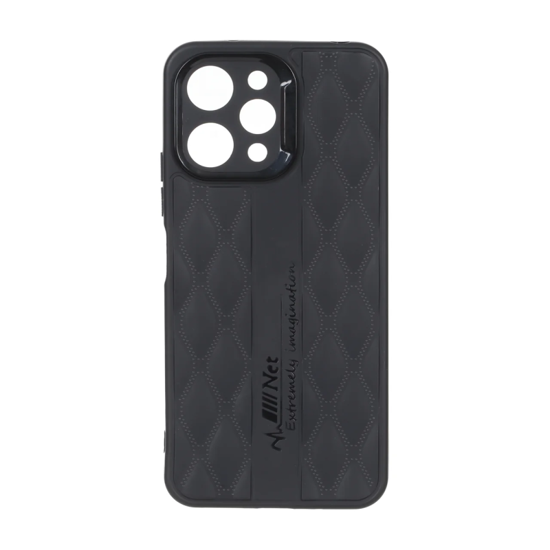 قاب پافر لوزی Imagination دور لنز براق Xiaomi Redmi 12 / Poco M6 Pro 5G - مشکی