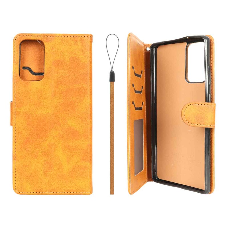 کیف موبایل مگنتی درجه یک داخل خز MNC Plus مدل Samsung Galaxy Note20 - عسلی