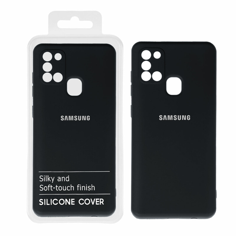 قاب نیو سیلیکون محافظ لنزدار RFF مدل Samsung A21S - مشکی کد 1 (پک دار)